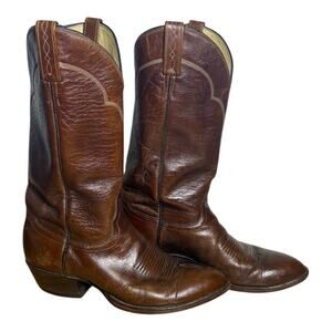 EL DORADO 9201 Vintage Men's Handmade Leather Brown Cowboy Western Boots Size 9D